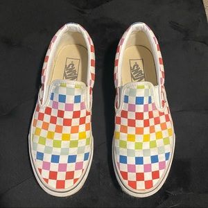 Rainbow checkered Vans